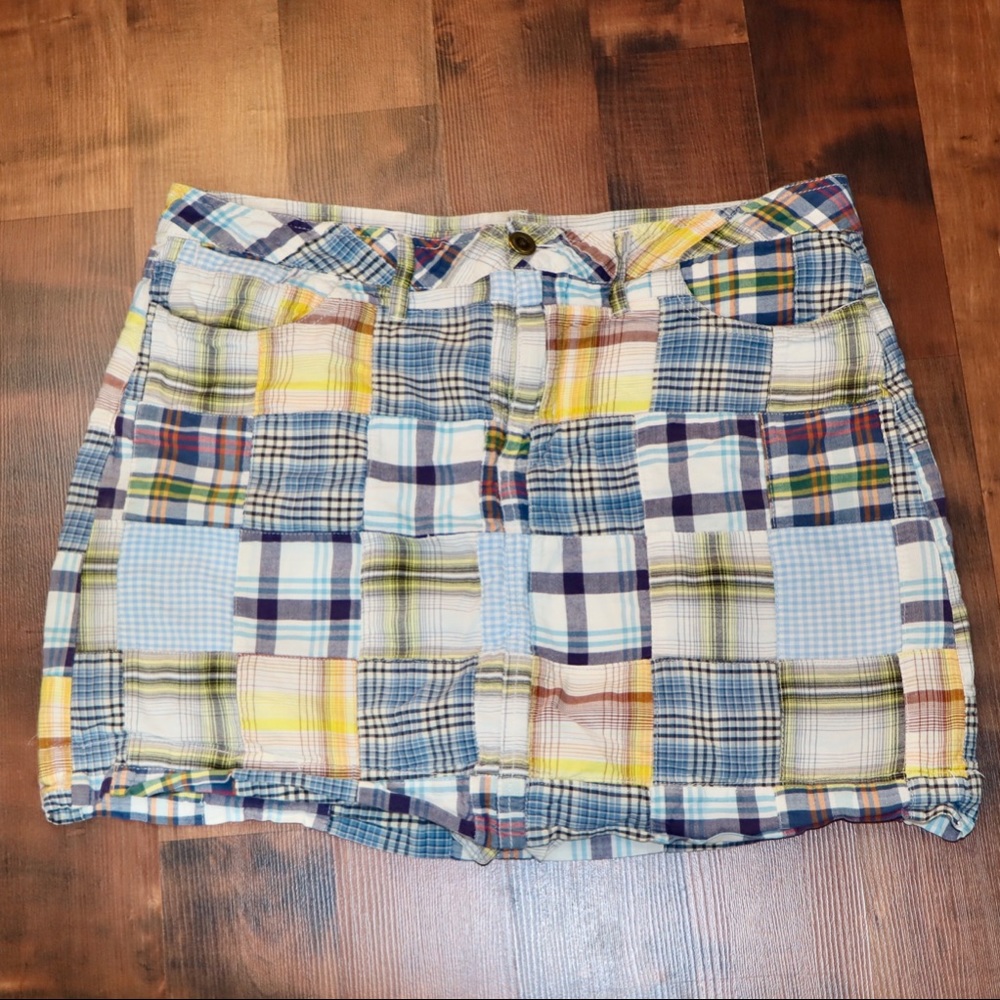 PATCHWORK PLAID SKORT. LIGHTWEIGHT, SIZE MED Copy